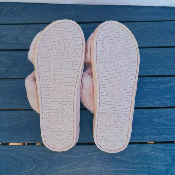 Pink Faux Fur Slide Slippers XL- NEW - Picture 2 of 4